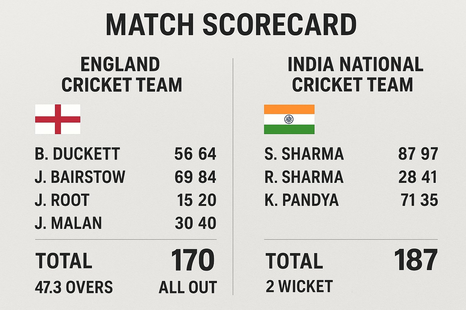 england cricket team vs india national cricket team match scorecard