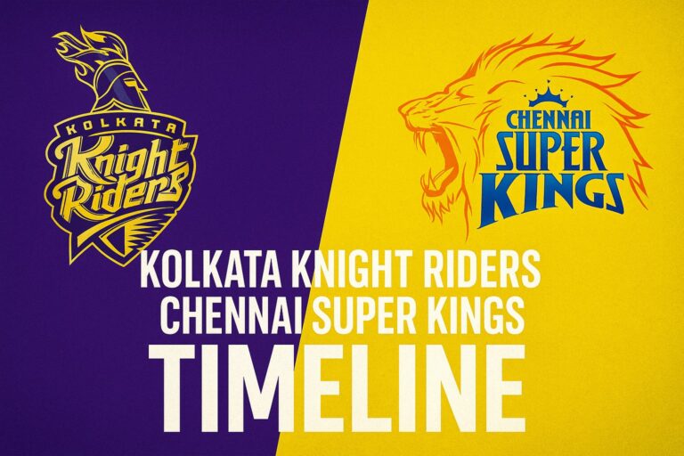 Kolkata Knight Riders vs Chennai Super Kings Timeline