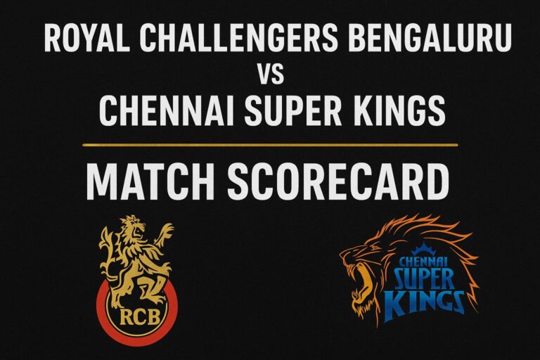 royal challengers bengaluru vs chennai super kings match scorecard