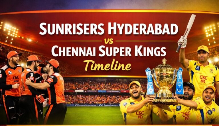 sunrisers hyderabad vs chennai super kings timeline
